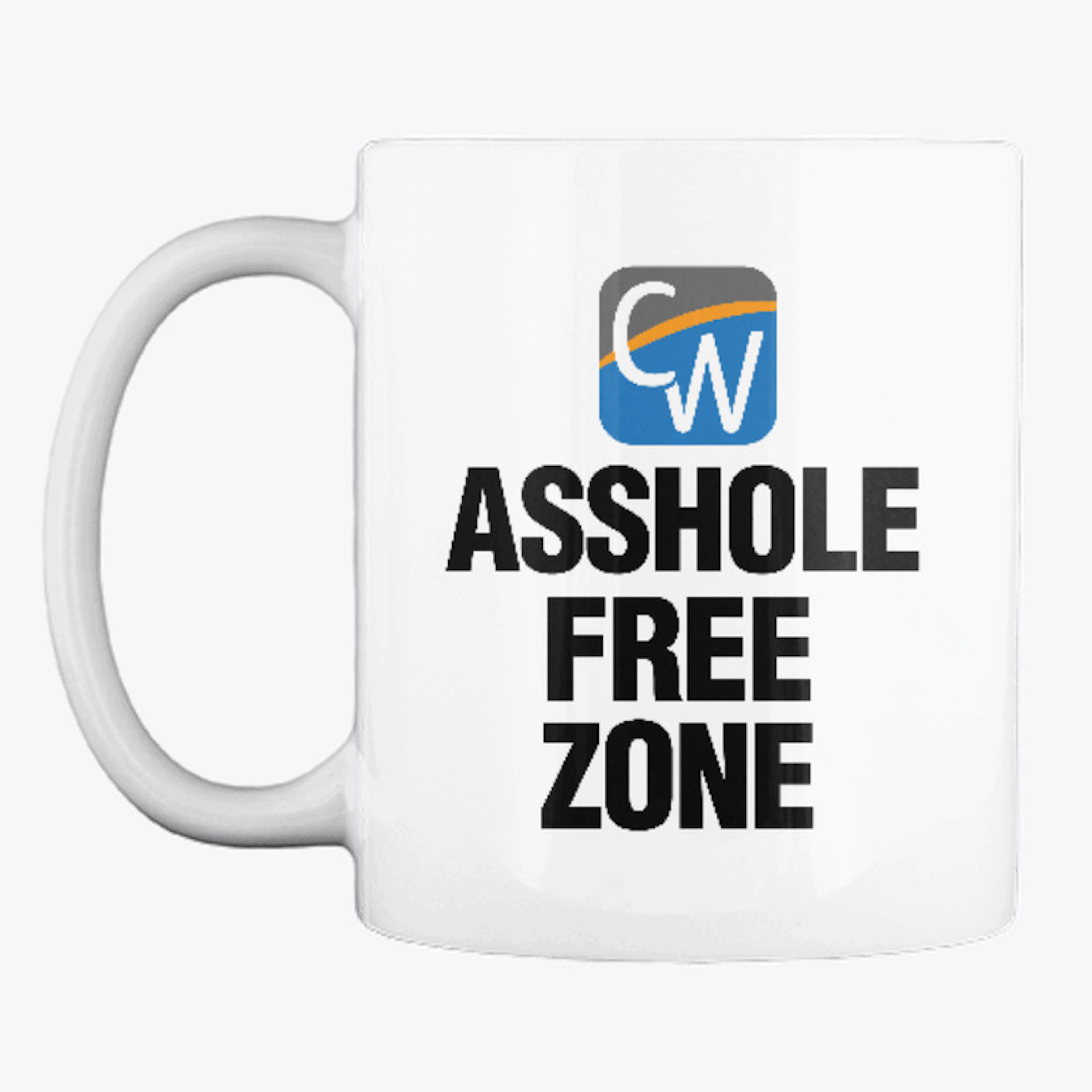 "Asshole Free Zone" Icon Logo Mug